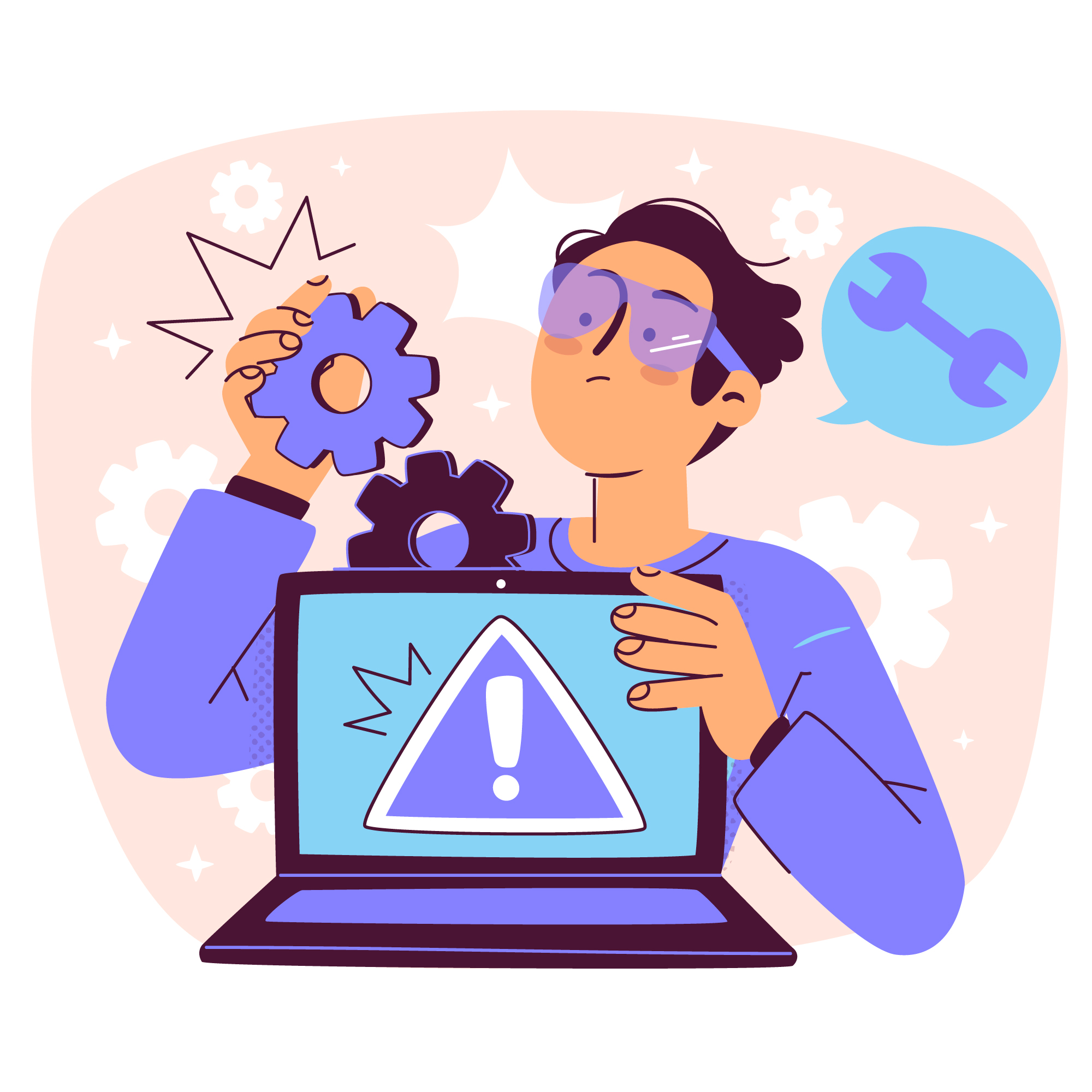 Frustrated engineer realizing the risks of blindly trusting LLM-generated shell scripts
