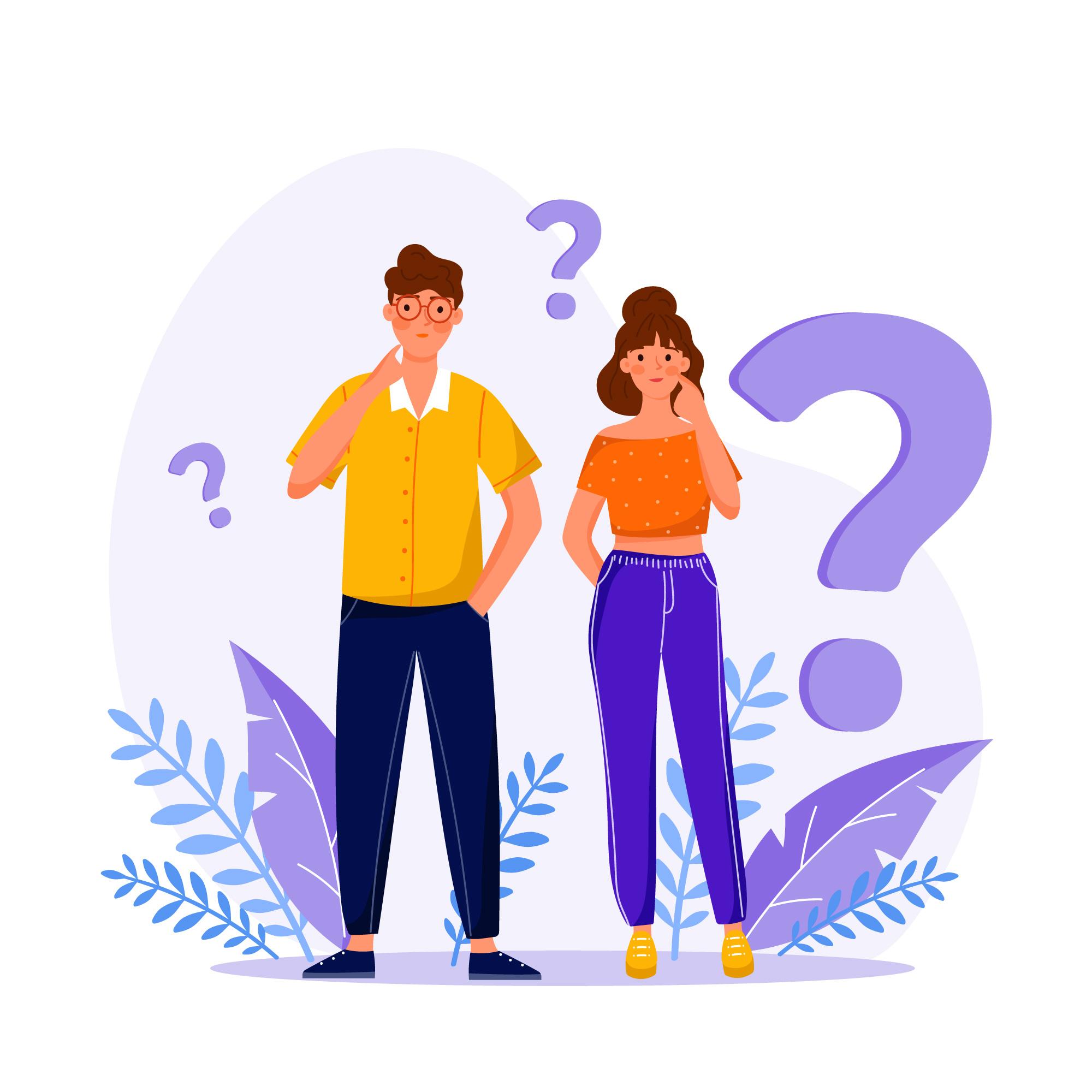 Illustration representing a database cursor concept with a question mark