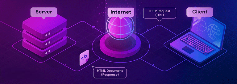 server and client connection illustration