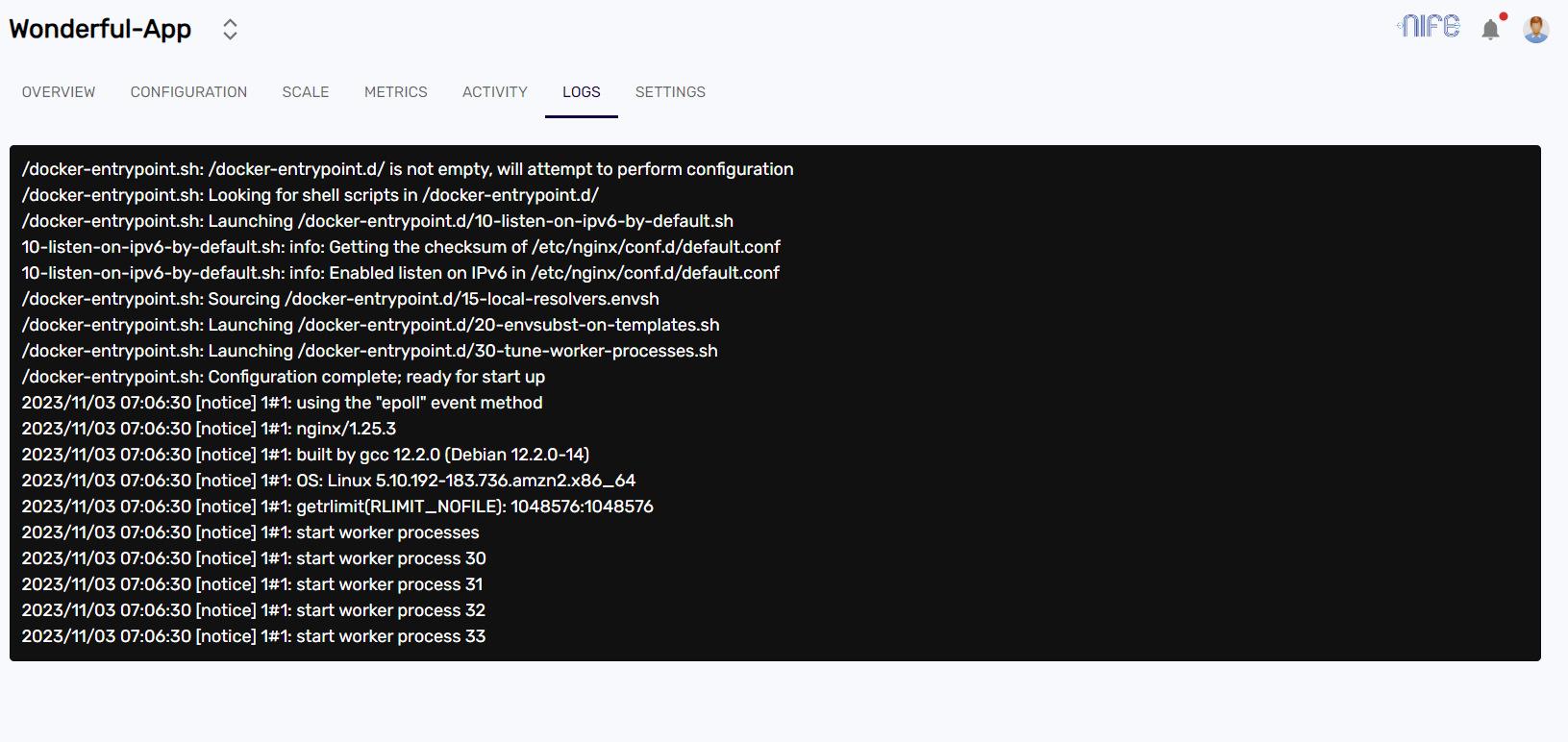 App logs