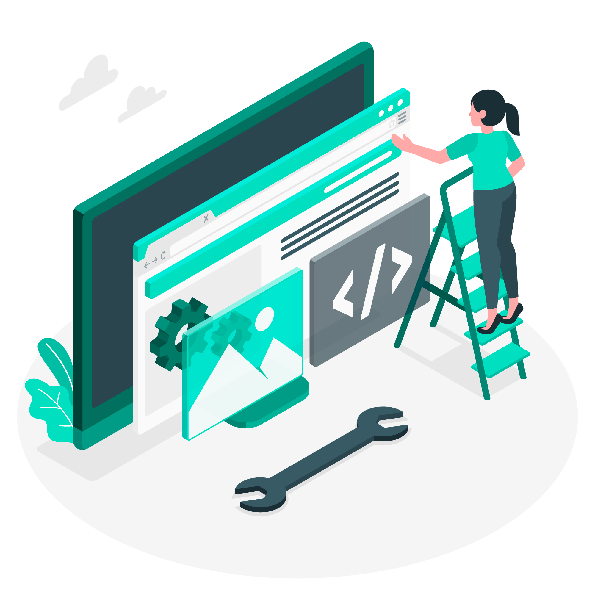 Woman customizing a website interface, symbolizing WordPress development.